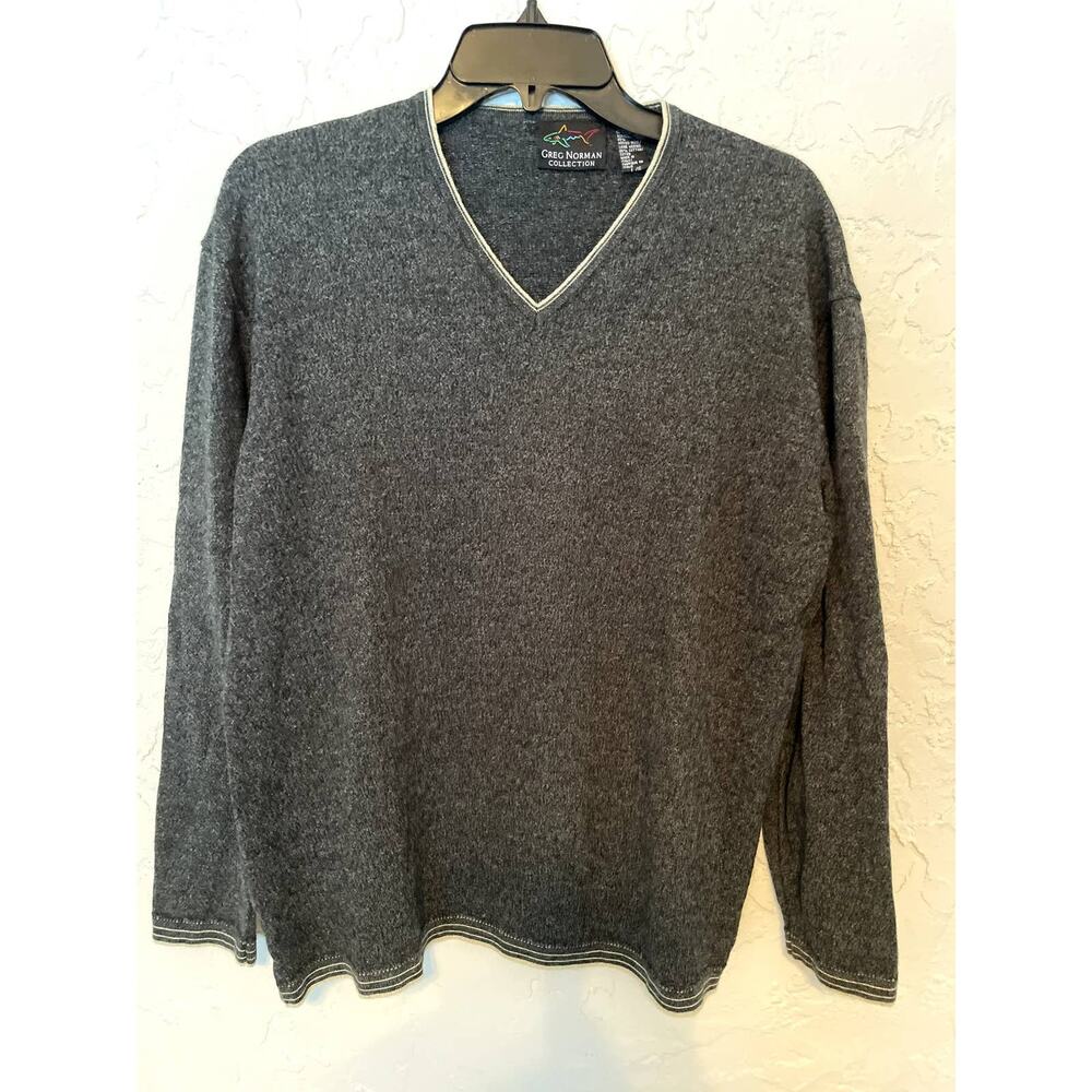 GREG NORMAN‎ Made in Italy Wool Blend V-Neck Sweater.  Men's Size Large